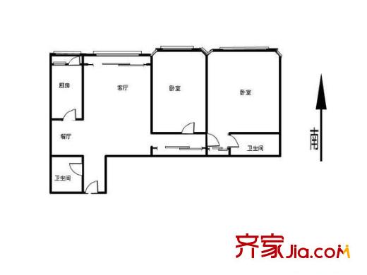 翠湖溫泉花園戶型圖戶型圖 2室1廳1衛(wèi)1廚