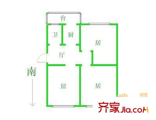 翠湖溫泉花園戶型圖戶型圖 2室2廳1衛(wèi)1廚