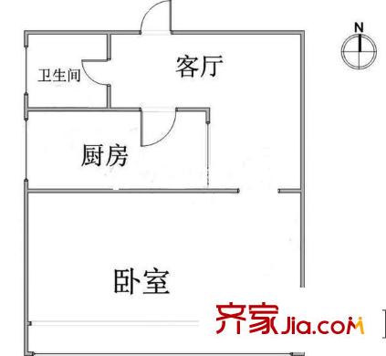 紫來花園戶型圖戶型圖 1室1廳1衛(wèi)1廚