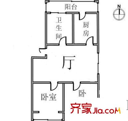 云居公寓戶型圖戶型圖 2室1廳1衛(wèi)1廚