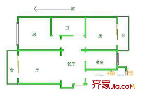 科園云居公寓 3室 戶型圖