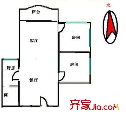 润华大厦西塔 2室 户型图