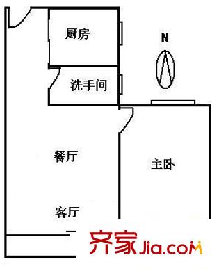 新陶苑户型图1室2厅户型图 1室2厅1卫1厨