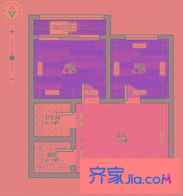 幸福北里 2室 戶型圖