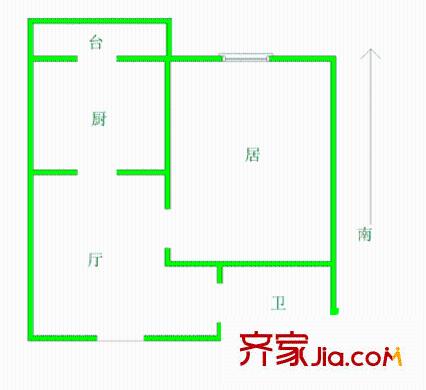 幸福北里戶型圖 戶型圖 1室1廳1衛(wèi)1廚