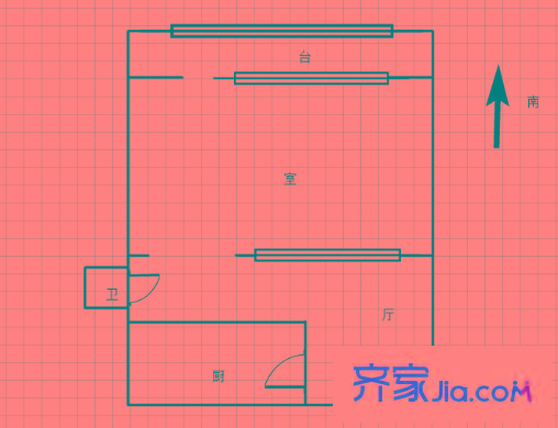幸福北里 1室 戶型圖