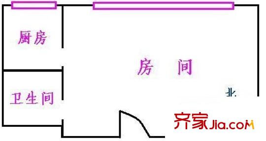 天惠嘉园户型图1室户型图 1室1卫1厨