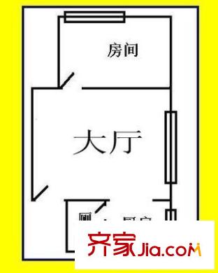 天惠嘉园户型图1室1厅户型图 1室1厅1卫1厨