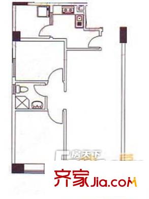 汇友苑户型图2室2厅户型图 2室2厅1卫1厨