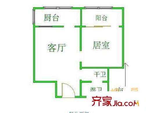 佳欣里戶型圖戶型圖 1室1廳1衛(wèi)1廚
