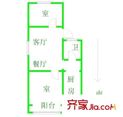 佳欣里戶型圖 戶型圖 2室1廳1衛(wèi)1廚