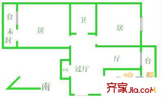 佳欣里戶型圖戶型圖 2室1廳1衛(wèi)1廚