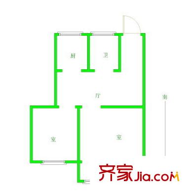 林苑東里戶型圖 戶型圖 2室1廳1衛(wèi)1廚