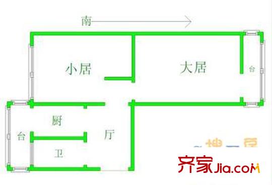 林苑東里戶型圖戶型圖 2室1廳1衛(wèi)1廚