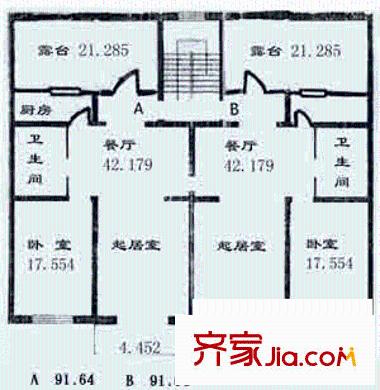 水藍(lán)花園戶型圖戶型圖 2室3廳2衛(wèi)