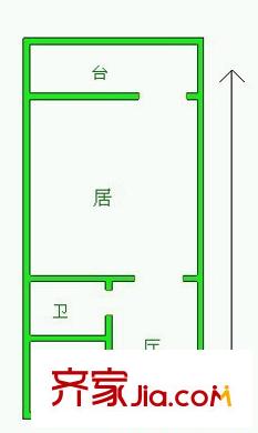 堤中里戶型圖戶型圖 1室1廳1衛(wèi)1廚