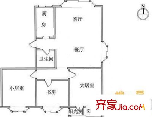 馨名園戶型圖戶型圖 3室2廳1衛(wèi)1廚