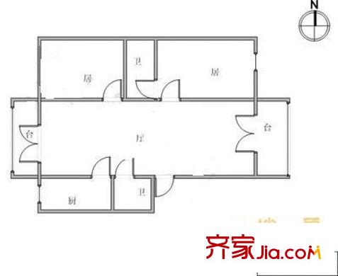 馨名園戶型圖戶型圖 2室1廳1衛(wèi)1廚
