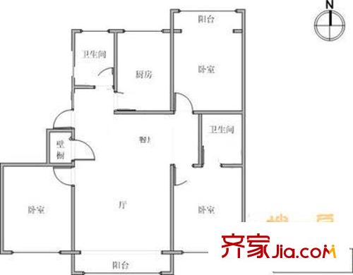 馨名園戶型圖戶型圖 3室2廳2衛(wèi)1廚