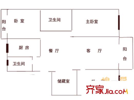 馨名園戶型圖戶型圖 3室2廳2衛(wèi)1廚