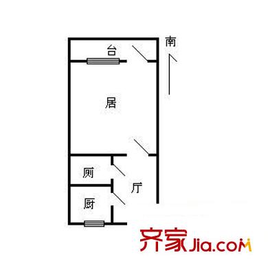 大生里戶型圖戶型圖 1室1廳1衛(wèi)1廚