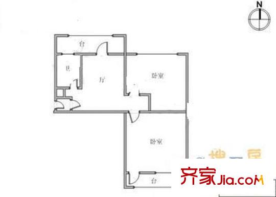 鳳園北里戶型圖戶型圖 2室1廳1衛(wèi)1廚