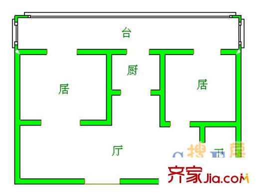 林苑北里戶型圖戶型圖 2室1廳1衛(wèi)1廚
