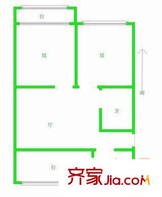 林苑北里戶型圖戶型圖 2室1廳1衛(wèi)1廚