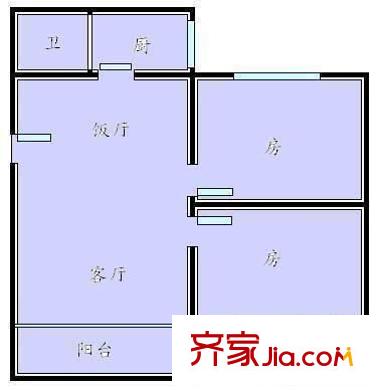 东河苑小区 2室 户型图