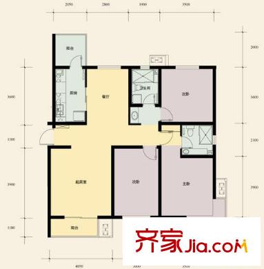 天房峰閣戶型圖7號樓A戶型-[轉(zhuǎn)換] 3室2廳2衛(wèi)1廚