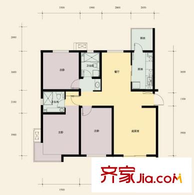 天房峰閣戶型圖7號樓C戶型-[轉(zhuǎn)換] 3室2廳2衛(wèi)1廚