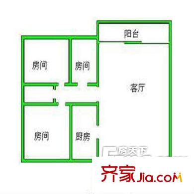 新燕花园户型图3室2厅户型图 3室2厅1卫1厨