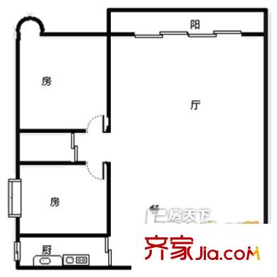 新燕花园户型图2室2厅户型图 2室2厅1卫1厨