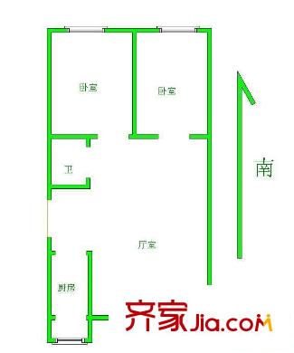 康華里戶型圖戶型圖 2室1廳1衛(wèi)1廚