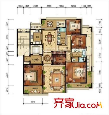 天?；ㄕZ軒戶型圖戶型圖 4室2廳3衛(wèi)1廚