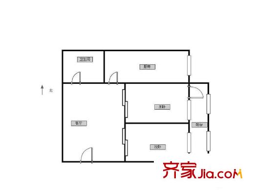 風(fēng)湖里戶(hù)型圖戶(hù)型圖 2室1廳1衛(wèi)1廚