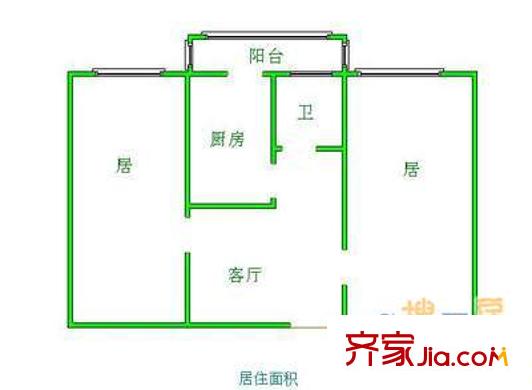 金谷園戶型圖戶型圖 2室1廳1衛(wèi)1廚