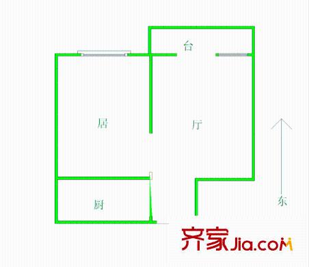 景興西里戶型圖戶型圖 1室1廳1衛(wèi)1廚