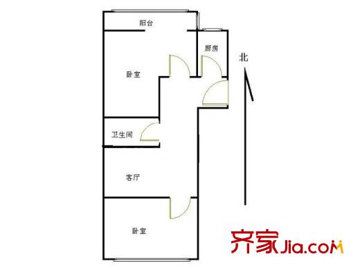 景興西里 2室 戶型圖