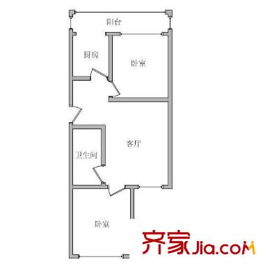 天華里戶型圖戶型圖 2室1廳1衛(wèi)1廚