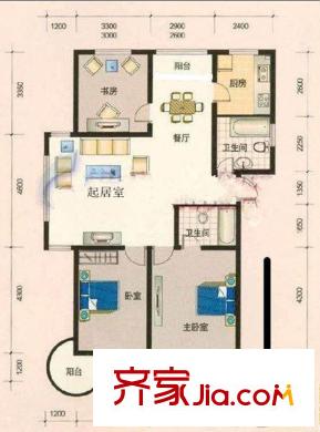 晴景家園戶型圖戶型圖 3室2廳2衛(wèi)1廚
