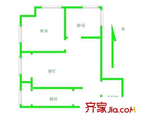 天保朗月軒 2室 戶型圖