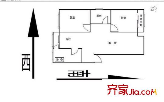 萊茵春天戶型圖戶型圖 2室1廳1衛(wèi)1廚