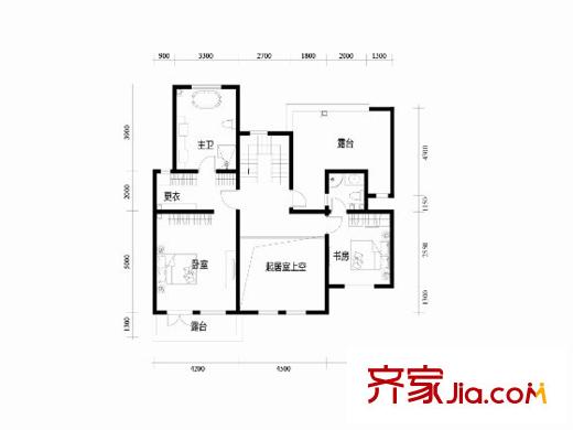 吉寶沁風(fēng)御庭多層洋房2單元6層（小/左）戶(hù)型圖 4室2廳2衛(wèi)1廚
