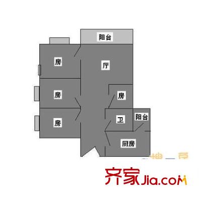 御华苑户型图4室1厅户型图 4室1厅1卫1厨