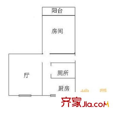 水均大街小区户型图1室1厅户型图 1室1厅1卫1厨