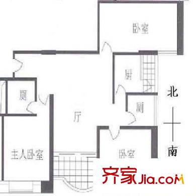 南天广场户型图3室1厅户型图 3室1厅2卫1厨
