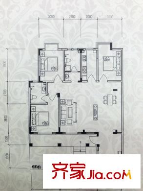 湖畔家園洋房2層D戶型 3室2廳2衛(wèi)1廚