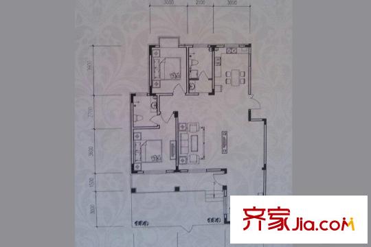 湖畔家園洋房標(biāo)準(zhǔn)層C戶型 3室2廳2衛(wèi)1廚