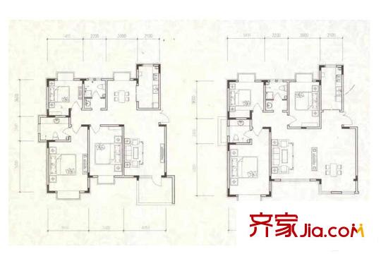 湖畔家園洋房標(biāo)準(zhǔn)層A1戶型 4室2廳2衛(wèi)1廚